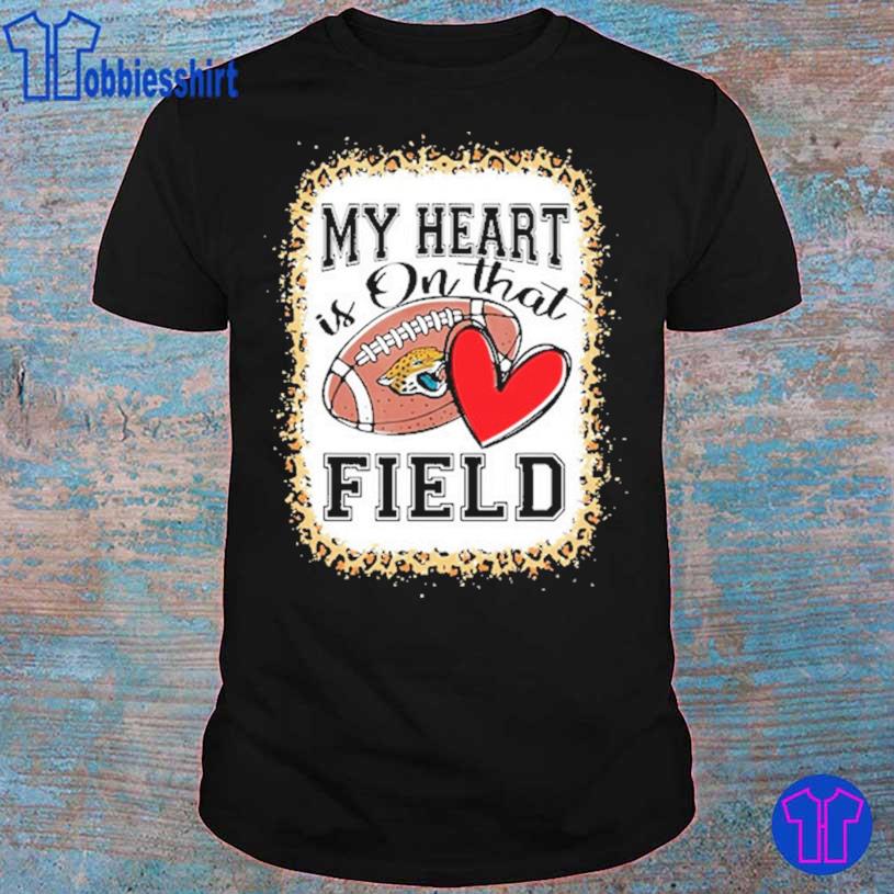 Jacksonville Jaguars Bleached My Heart Is On That Field Football Mom  Leopard Shirt, hoodie, sweater, long sleeve and tank top