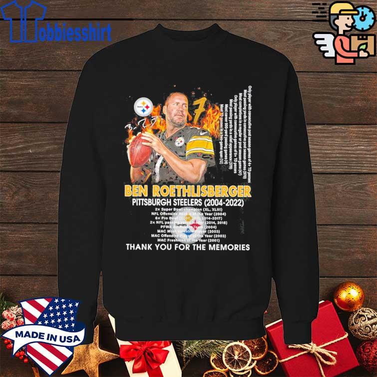 Ben Roethlisberger Pittsburgh Steelers 2004 2021 Thank You For Memories  Shirt