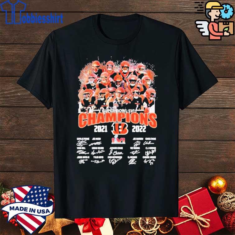 Cincinnati Bengals Super Bowl LVI Champions 2021 2022 signatures shirt,  hoodie, sweater, long sleeve and tank top