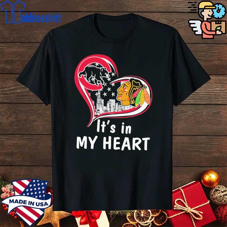 Chicago Bears inside my heart Chicago Cubs shirt, hoodie, sweater