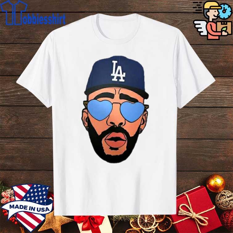 Bad Bunny face Los Angeles Dodgers shirt, hoodie, sweater, long