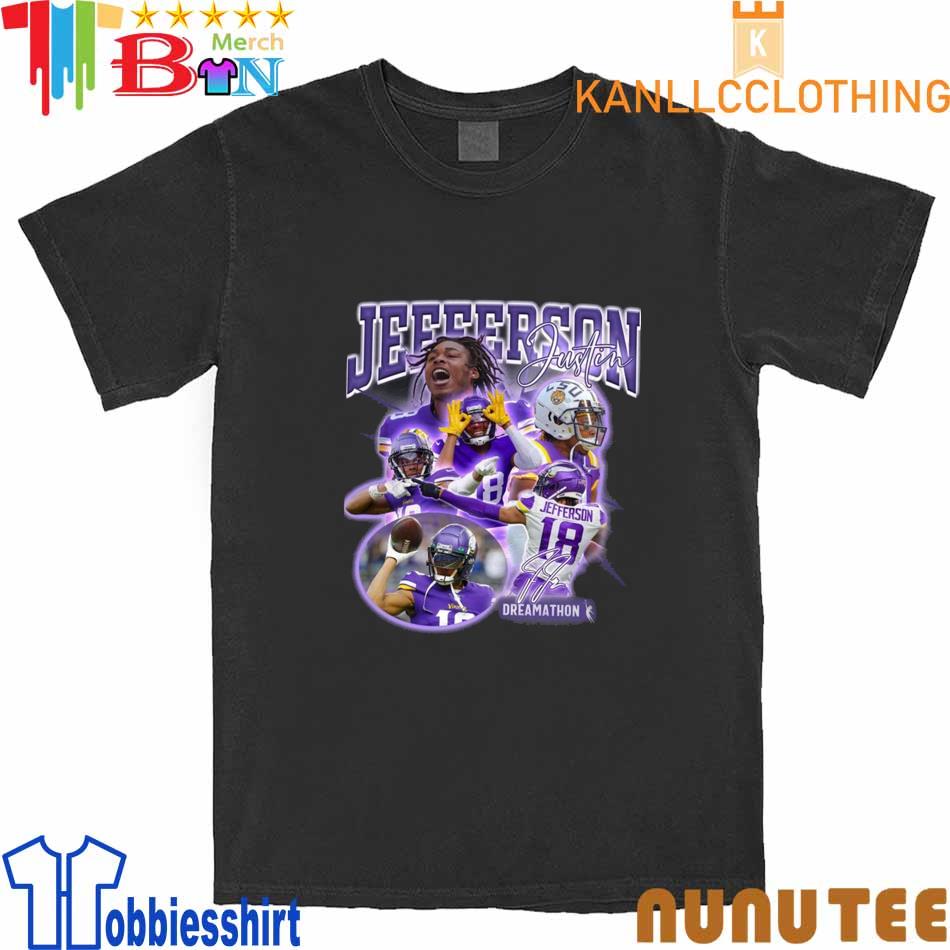 NEW!! Justin Jefferson #18 Minnesota Vikings Football Team 2022 T-Shirt  S-3XL