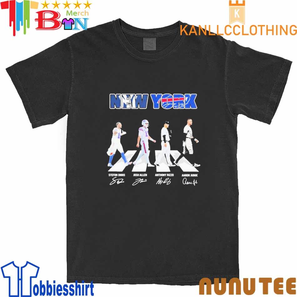 New York Yankees And Buffalo Bills Abbey Road Signatures shirt