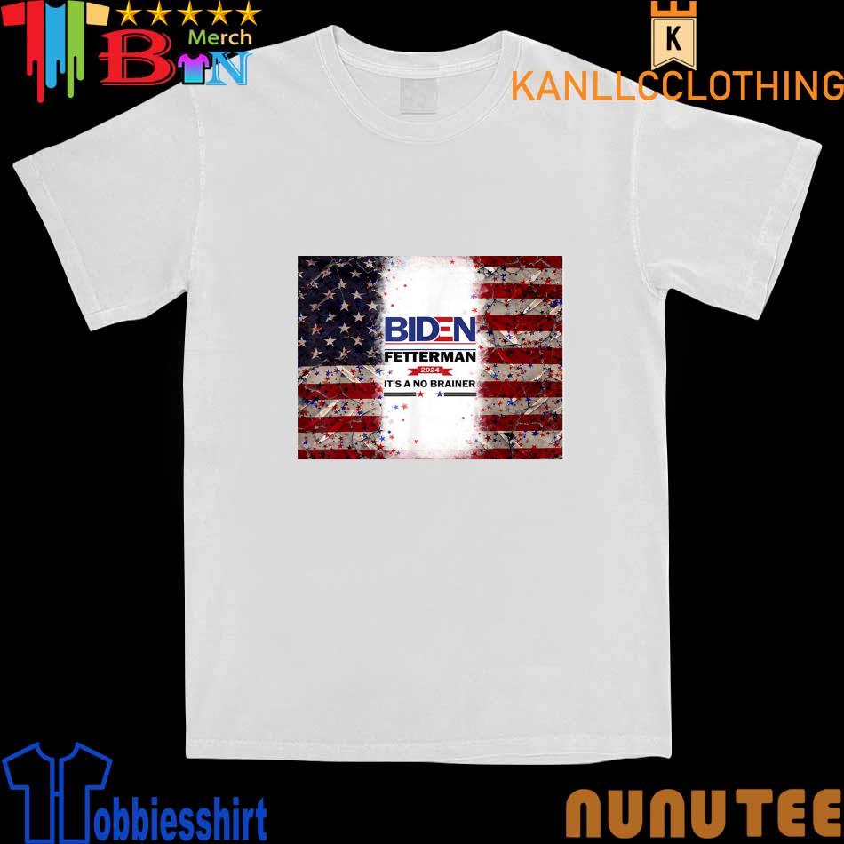 Biden Fetterman 2024 It’s a No Brainer Vintage US Flag Shirt