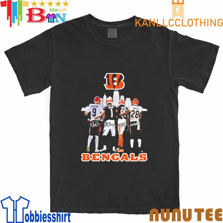 Cincinnati Bengals City Burrow Chase Higgins and Mixon signatures shirt,  hoodie, sweater, long sleeve and tank top