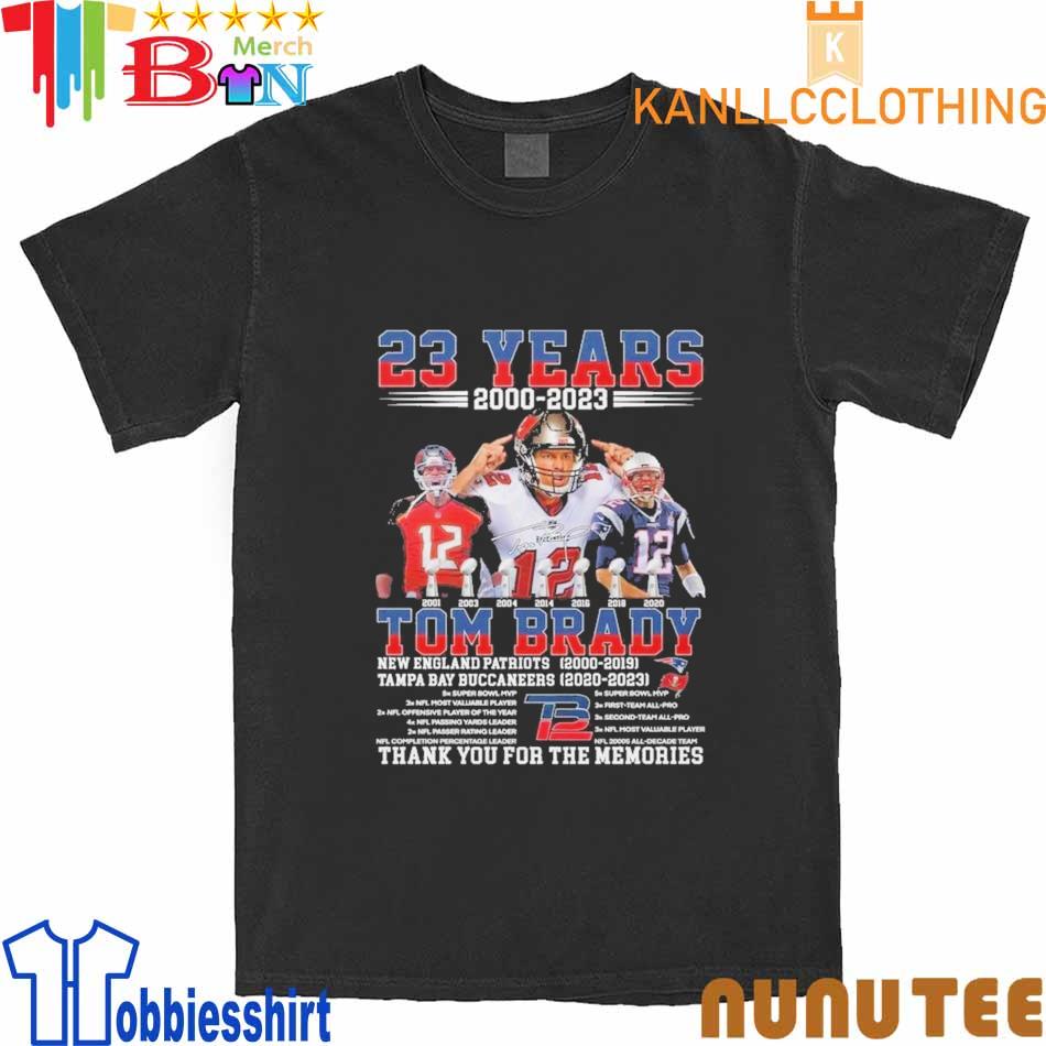 Thank You Tom Brady New England Patriots 2000 2019 And Tampa Bay Buccaneers  2020 2023 Signatures Shirt - Limotees