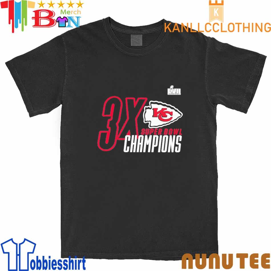 3X Super Bowl Champions Kansas City Chiefs Three Time World Champ shirt,  hoodie, longsleeve, sweatshirt, v-neck tee