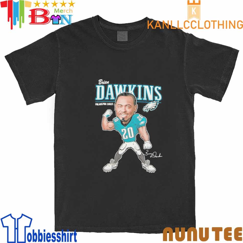 Men's BRIAN DAWKINS Philadelphia Eagles Hall of Fame Green Licensed  Tee-Shirt