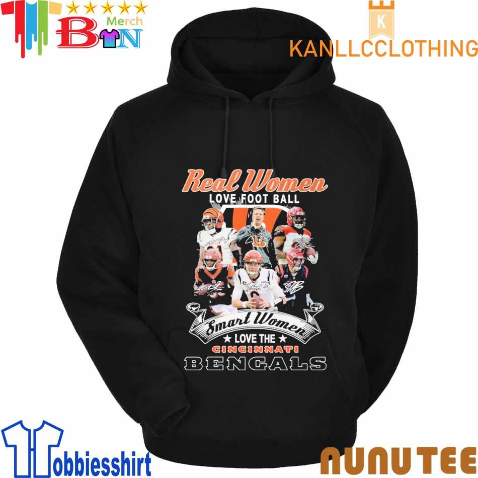 Official Real women love football smart women love the Cincinnati BEngals  signatures shirt, hoodie, sweater, long sleeve and tank top