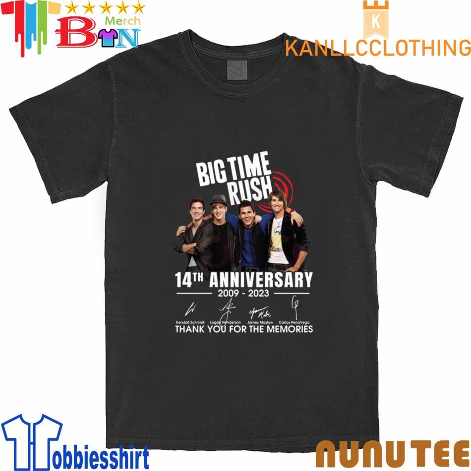 Big Time Rush 14th Anniversary 2009–2023 Thank You For The Memories signatures Shirt