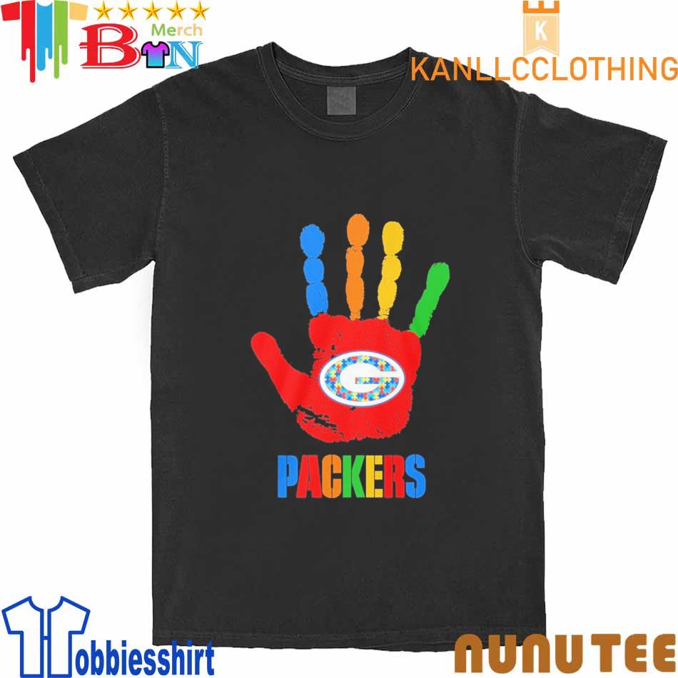 Green Bay Packers hand autism 2023 shirt