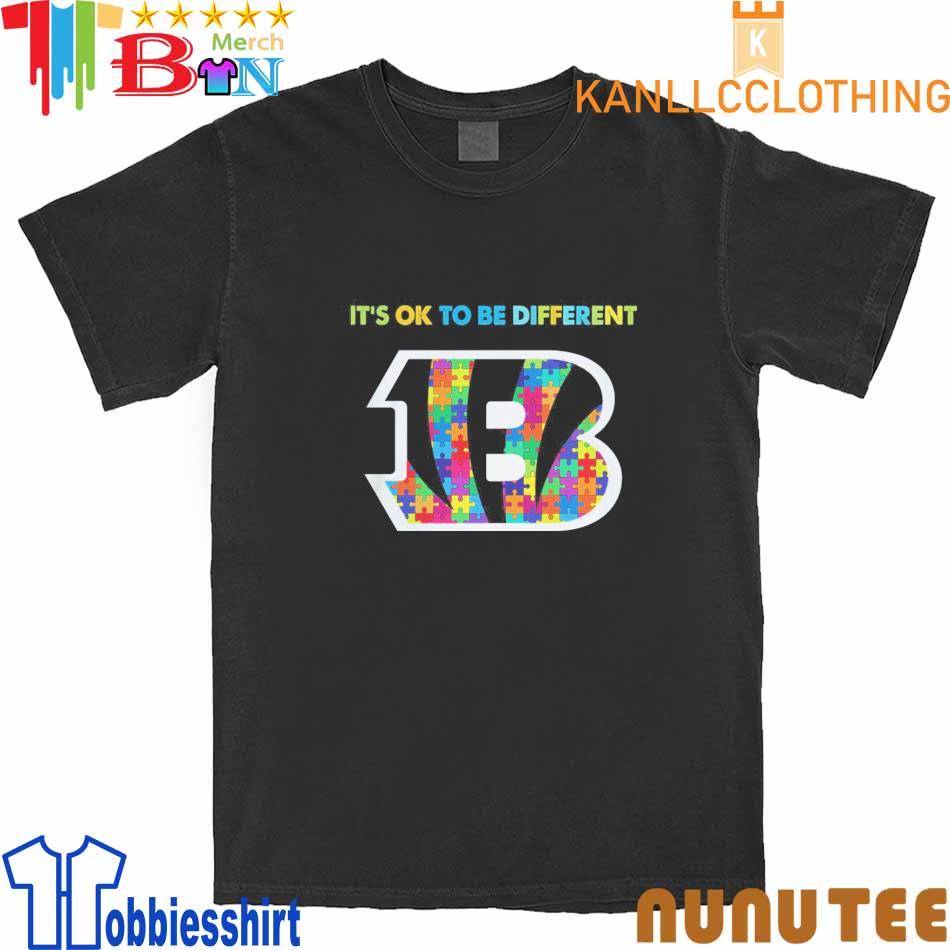 2023 Cincinnati Bengals NFL Autism It's Ok To Be Different Shirt -  Freedomdesign