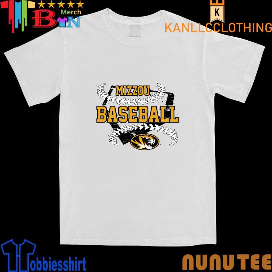 Mizzou Tigers Baseball Home Plate Oval Tiger Head Grey T-Shirt 