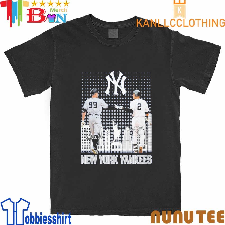 New york yankees aaron judge derek jeter city signatures T-shirt