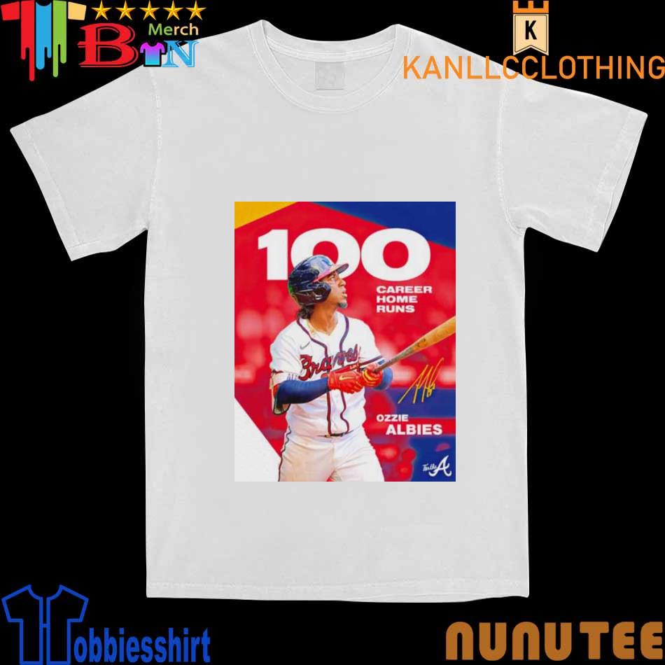 Official Ozzie albies 100 career home runs shirt, hoodie, sweater