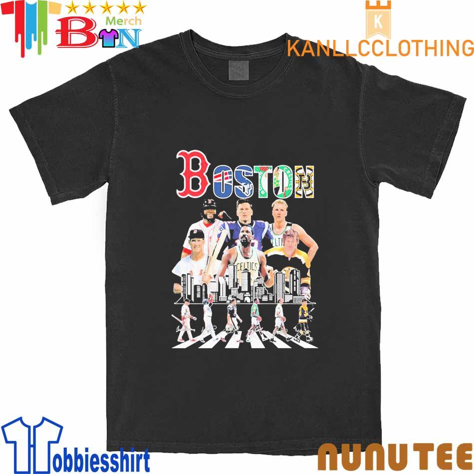 Boston Sports Abbey Road Teams Players Signatures T-shirt Hoodie