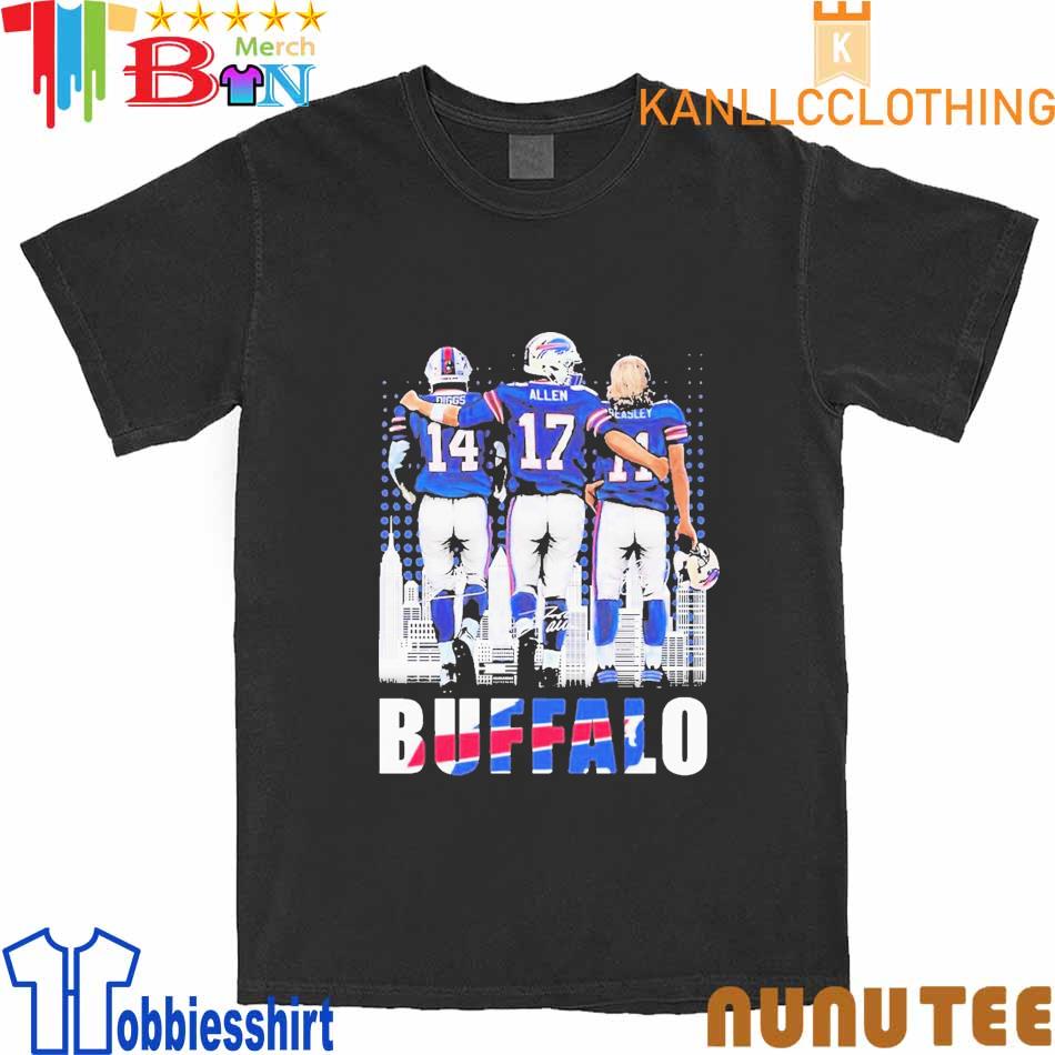 Buffalo Skyline Stefon Diggs Josh Allen And Cole Beasley Signatures Shirt -  Shibtee Clothing