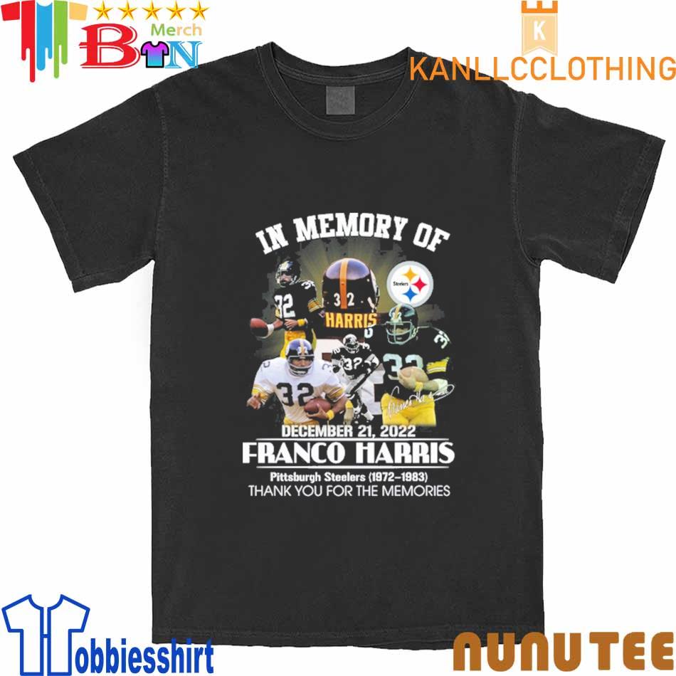 32 franco Harris Pittsburgh Steelers 1972-1983 thank you for the memories  shirt, hoodie, sweater, long sleeve and tank top