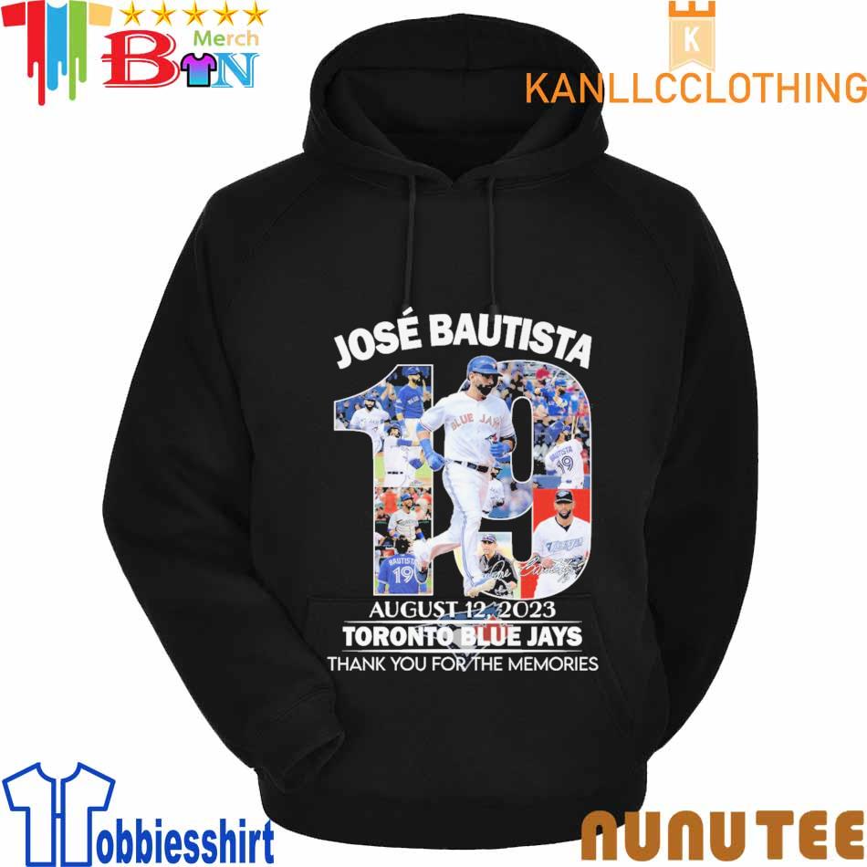 Jose Bautista August 12, 2023 Toronto Blue Jays Thank You For The Memories  Signature T-shirt,Sweater, Hoodie, And Long Sleeved, Ladies, Tank Top