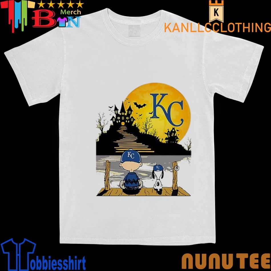 Kansas City Royals Snoopy and Charlie Brown Sit Under Moon Peanuts  Halloween shirt, hoodie, sweater, long sleeve and tank top