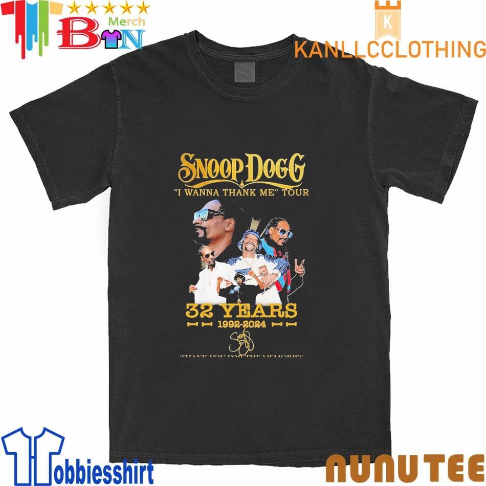 Snoop Dogg I Wanna Thank Me Tour 32 Years 1992 – 2024 Thank You For The Memories Shirt
