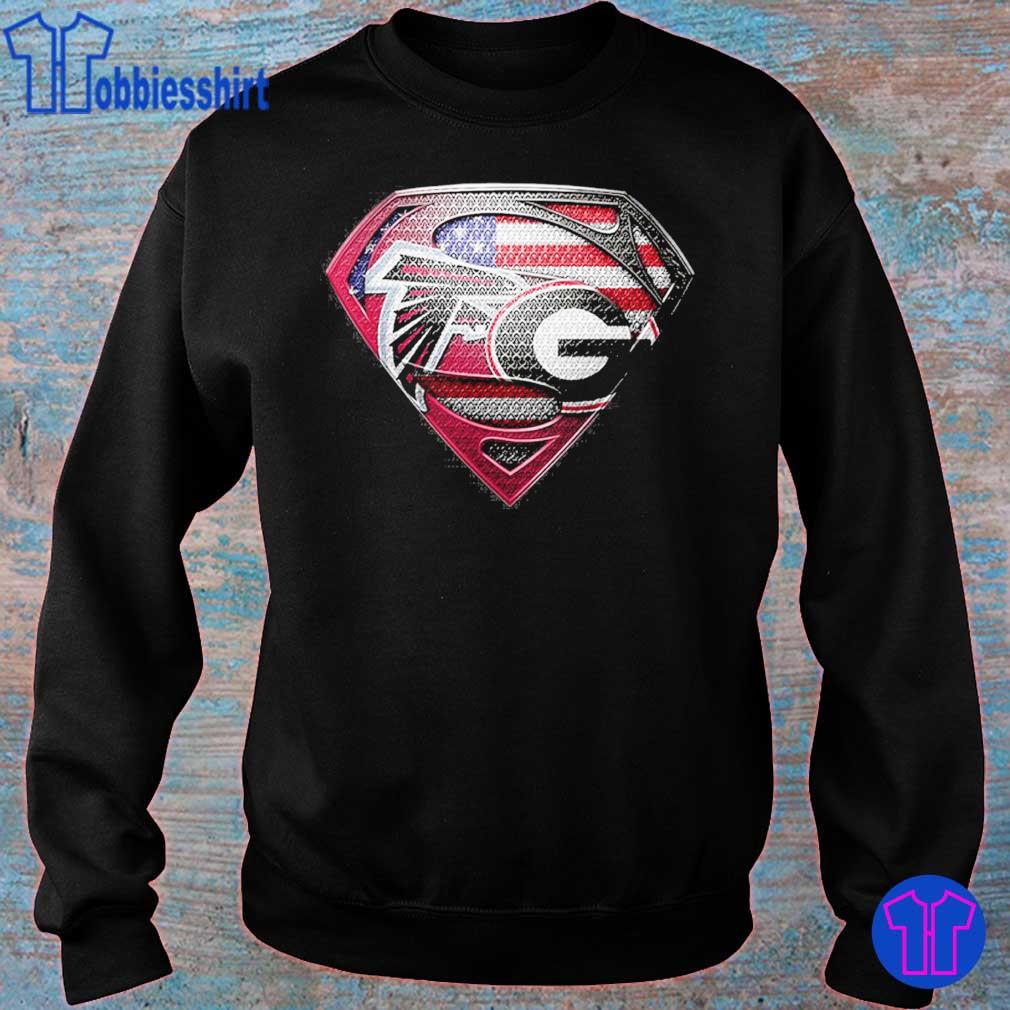 Atlanta Falcons And Georgia Bulldogs Superman T-Shirt - TeeNavi