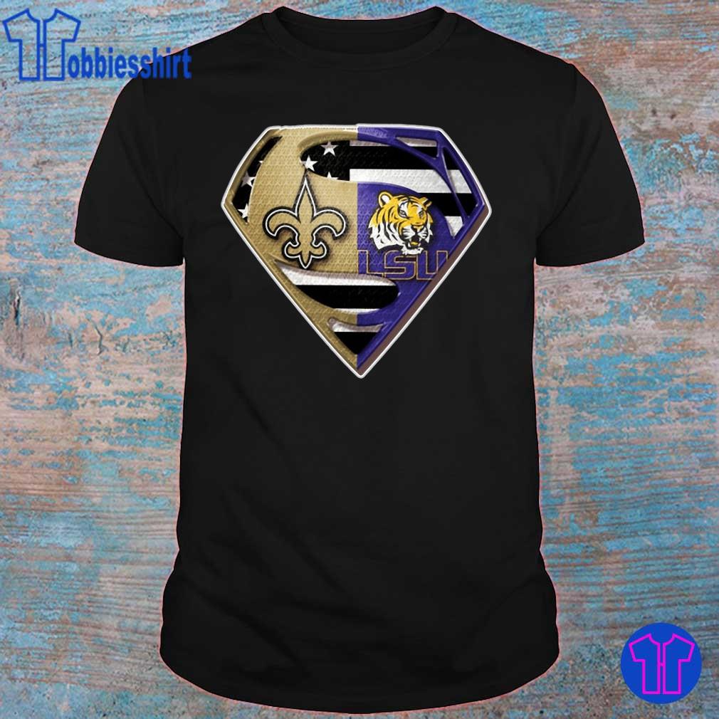 Superman New Orleans Saints and LSU Tigers shirt, hoodie, sweater, long  sleeve and tank top