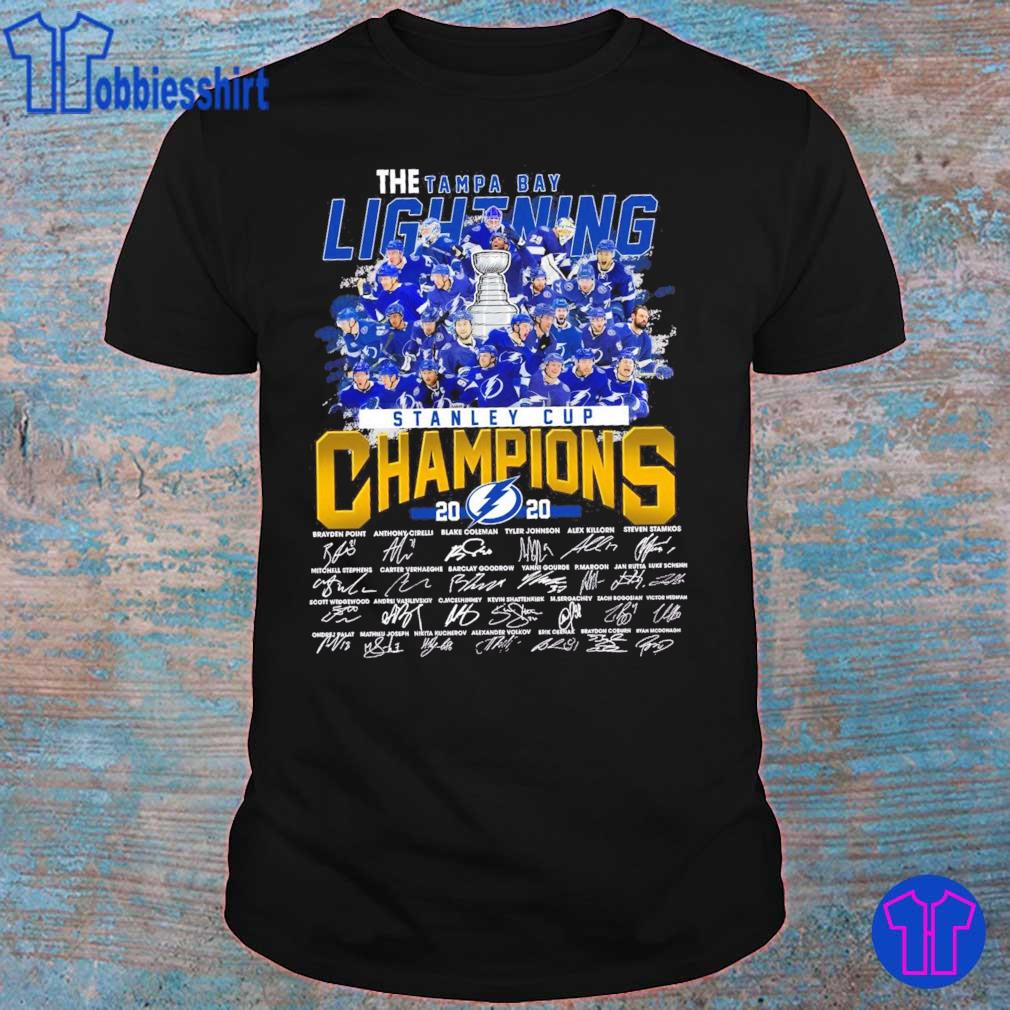 The Tampa Bay Lightning stanley cup Champions 2020 signatures shirt,  hoodie, sweater and long sleeve